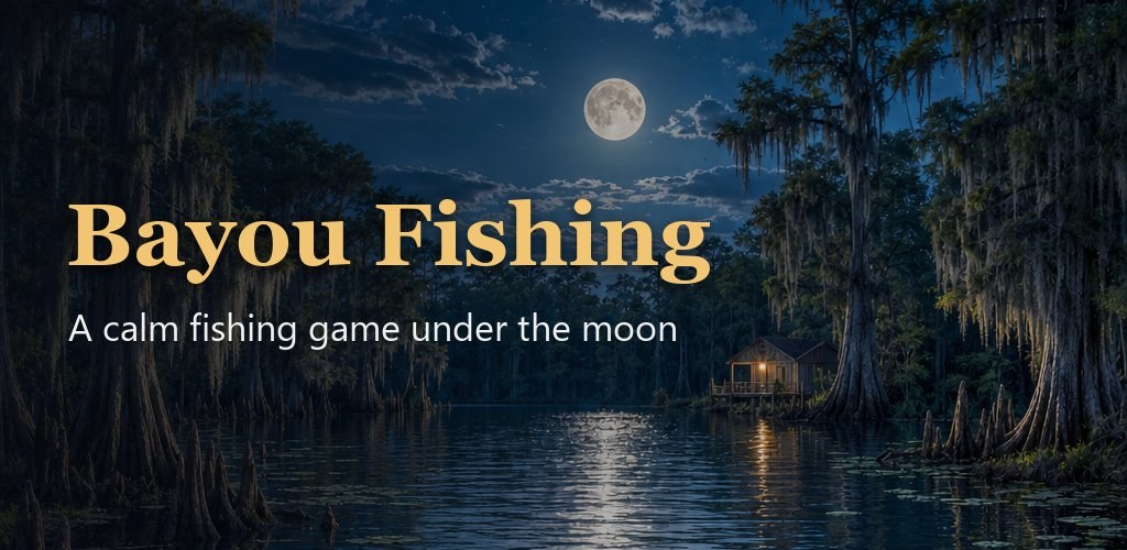 Bayou Fishing — a calm fishing game under the moon