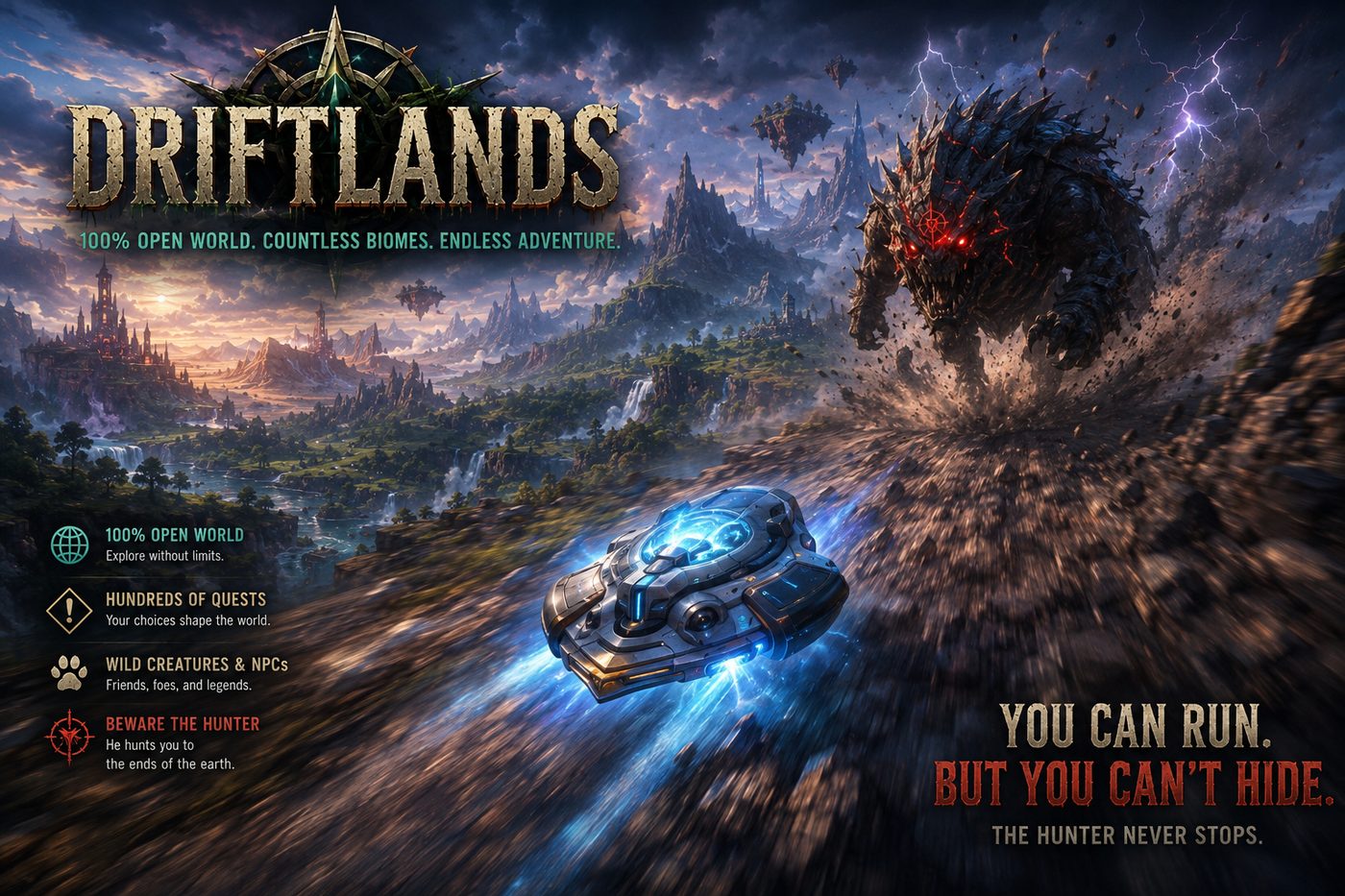 Driftlands — the Hunter pursues the Wayfinder. You can run, but you can't hide.