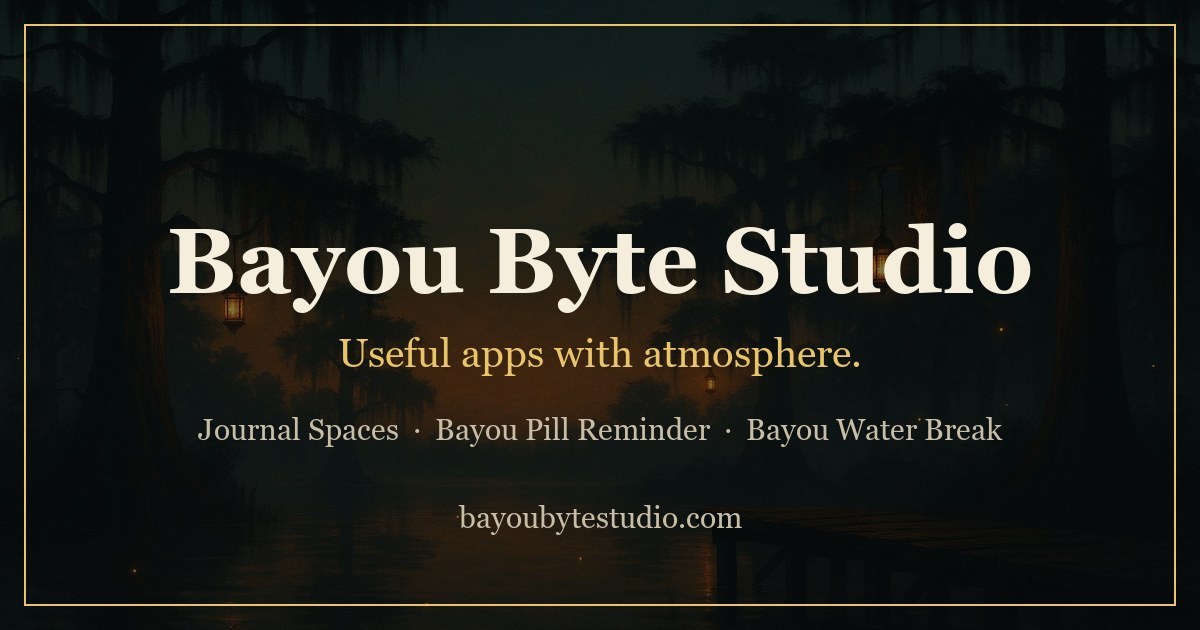 Bayou Byte Studio — Handcrafted apps with bayou atmosphere