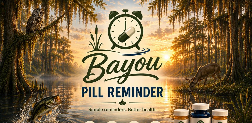 Bayou Pill Reminder — simple reminders, better health