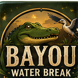 Bayou Water Break app icon — a friendly alligator and heron